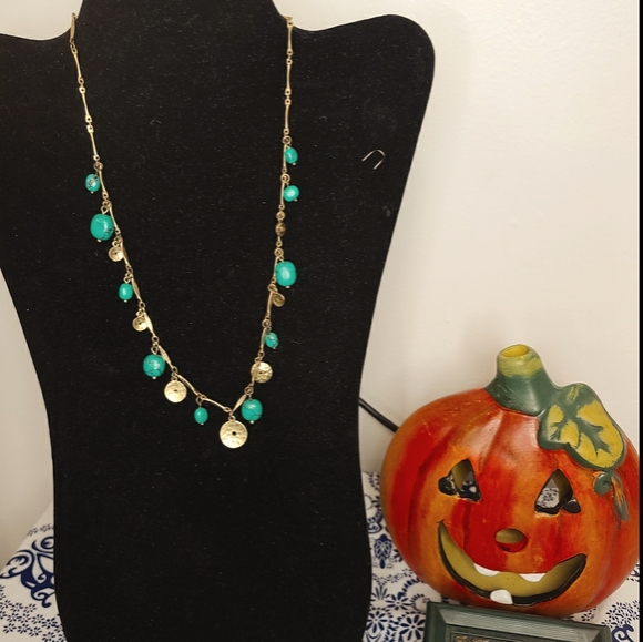 Vintage Ralph Lauren Turquoise Gold Tone Necklace